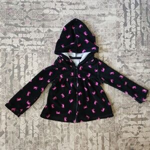 Wonderkids 2T Girl's Hooded Zip-up Black Jacket